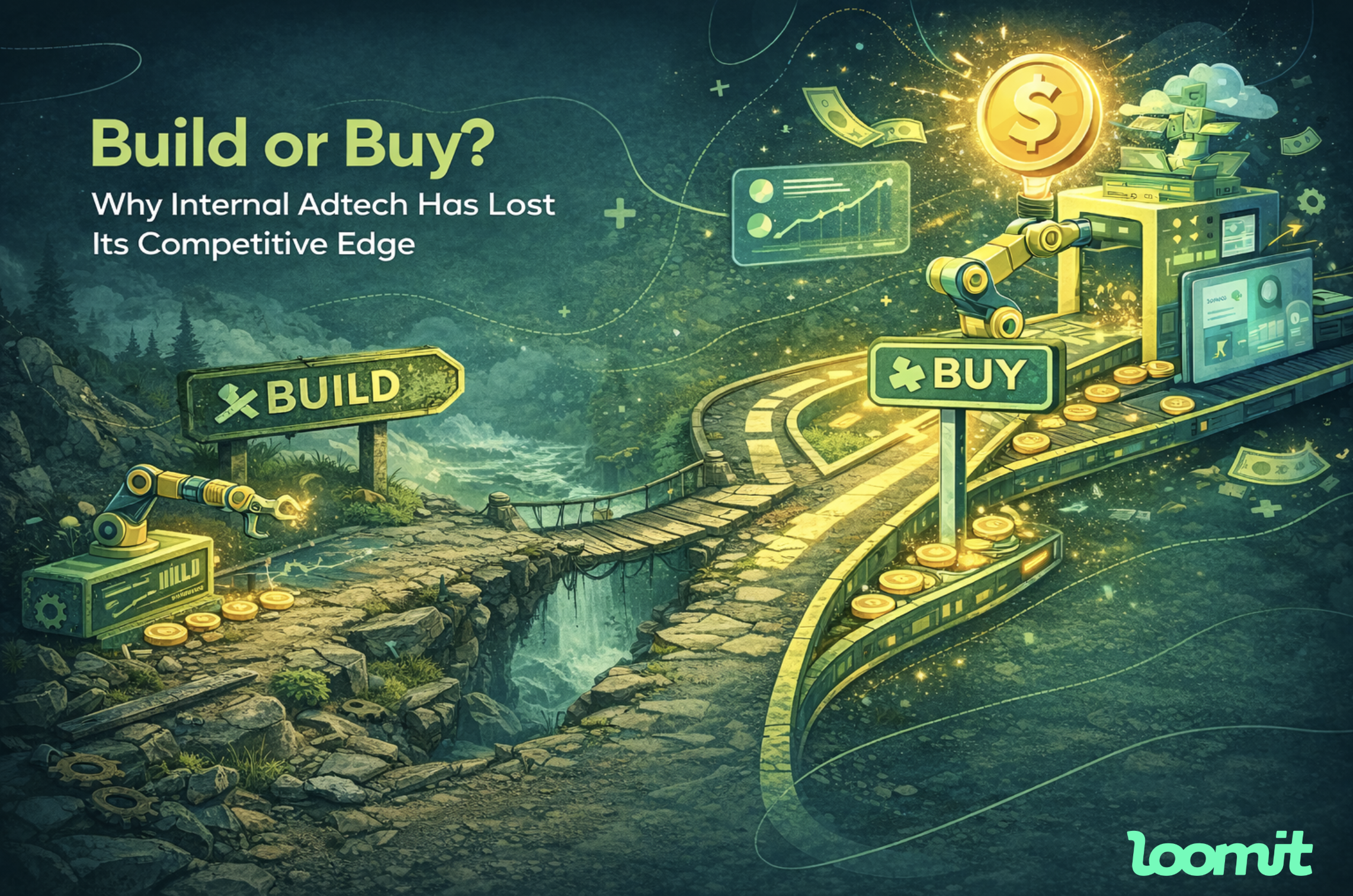 Build or Buy? Why Internal Adtech Has Lost Its Competitive Edge - AI ad monetization article illustration